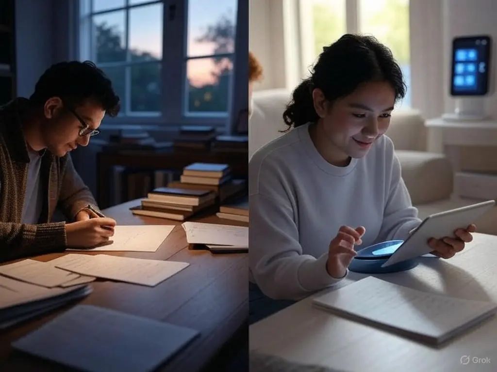 Comparison of Human Lifestyle Before and After AI Technology
